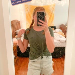 Army Green Flowy Tshirt